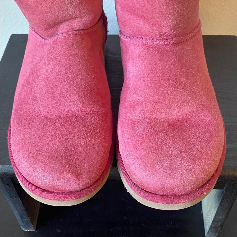 UGG Bailey Bow II Pink Winter Boots Size 7 - Picture 6 of 11